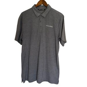 Travis Mathew Polo Shirt Men’s Large Polaris Snowmobile Gray Striped Golf